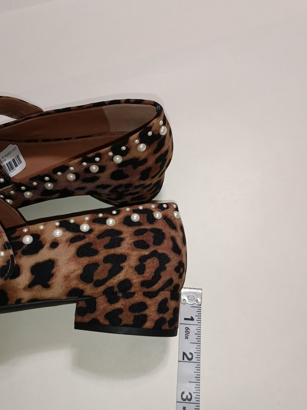 Copper Key Leopard-Print Pearl Mary Jane Block Heel Flats - Brown Size 7.5 - Picture 8 of 13